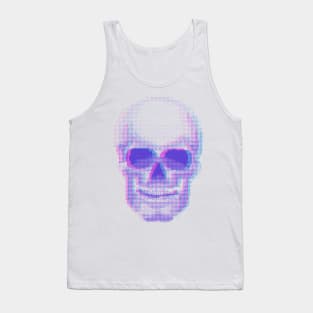 Skull Anaglyph effect vector halftone print Tank Top